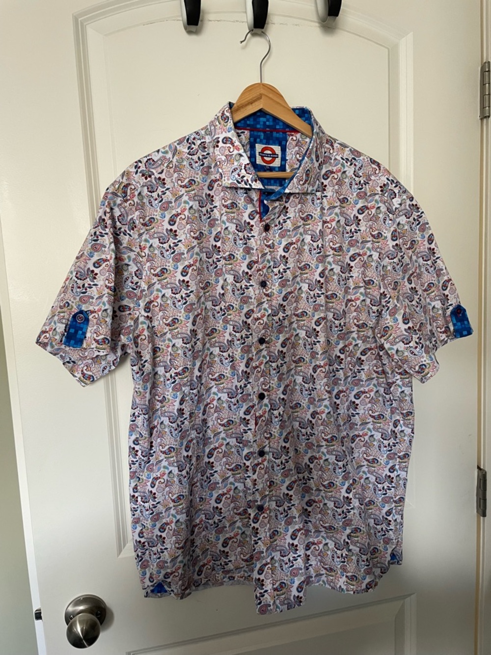 Jermyn & Bond Men's Short-Sleeve Paisley Button-Up Shirt - XXL